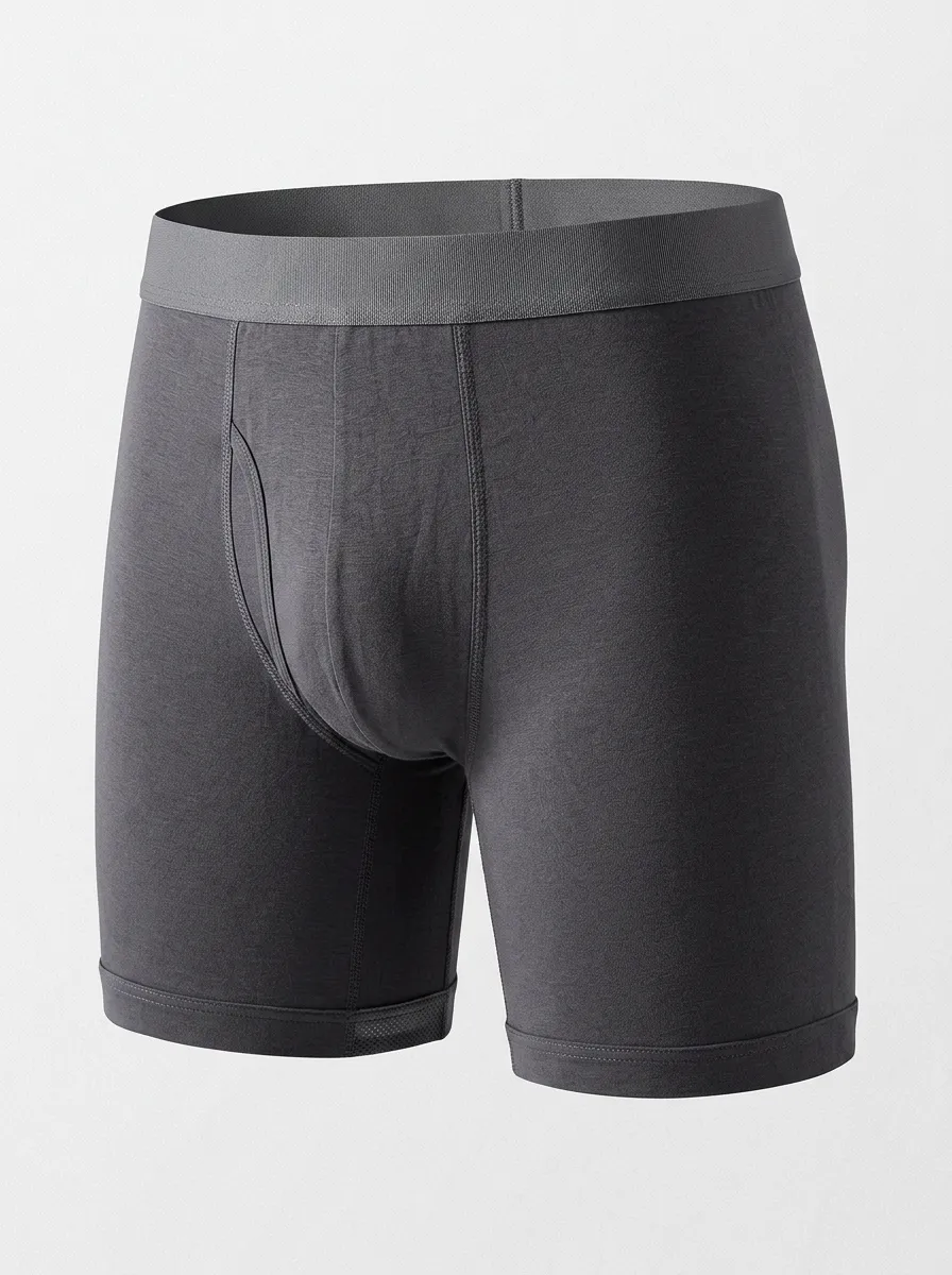 Men's Solid Charcoal Grey Custom Printed Boxer Briefs