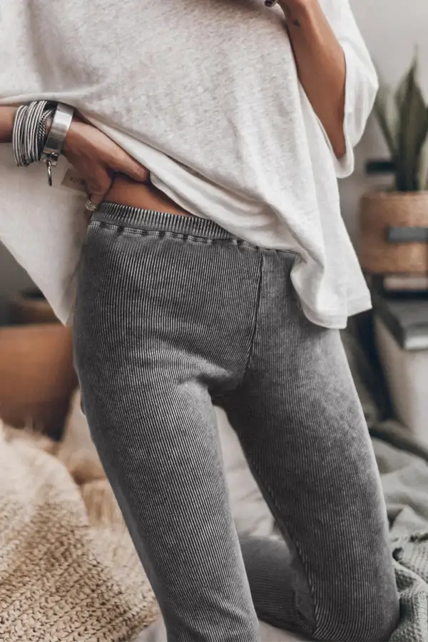 Vintage Wash Ribbed Leggings