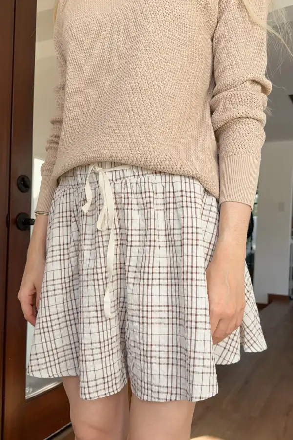 Layered Soft Plaid Shorts
