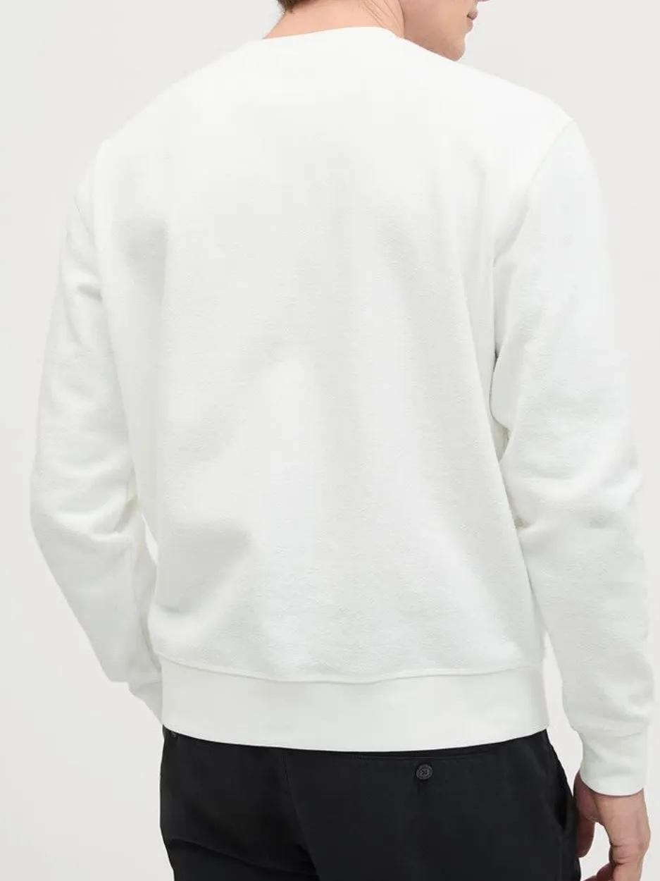 White Long-Sleeve Crew-Neck Sweater