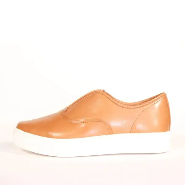 Laceless Leather Platform Sneakers