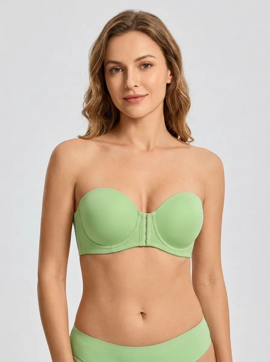 Women's Form-Fitting Front-Closure Strapless Bra