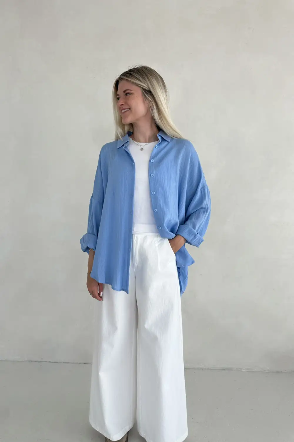 Laid Back Soft Button Front Button Down Shirt