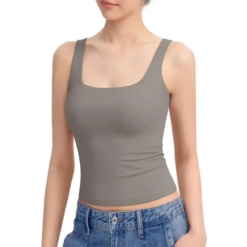 Women's Tank Top Sleeveless Double Lined Basic Tops