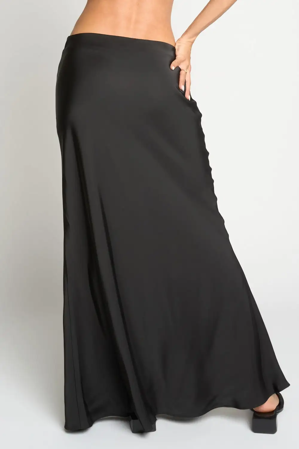 Dull Satin Bias Maxi Skirt