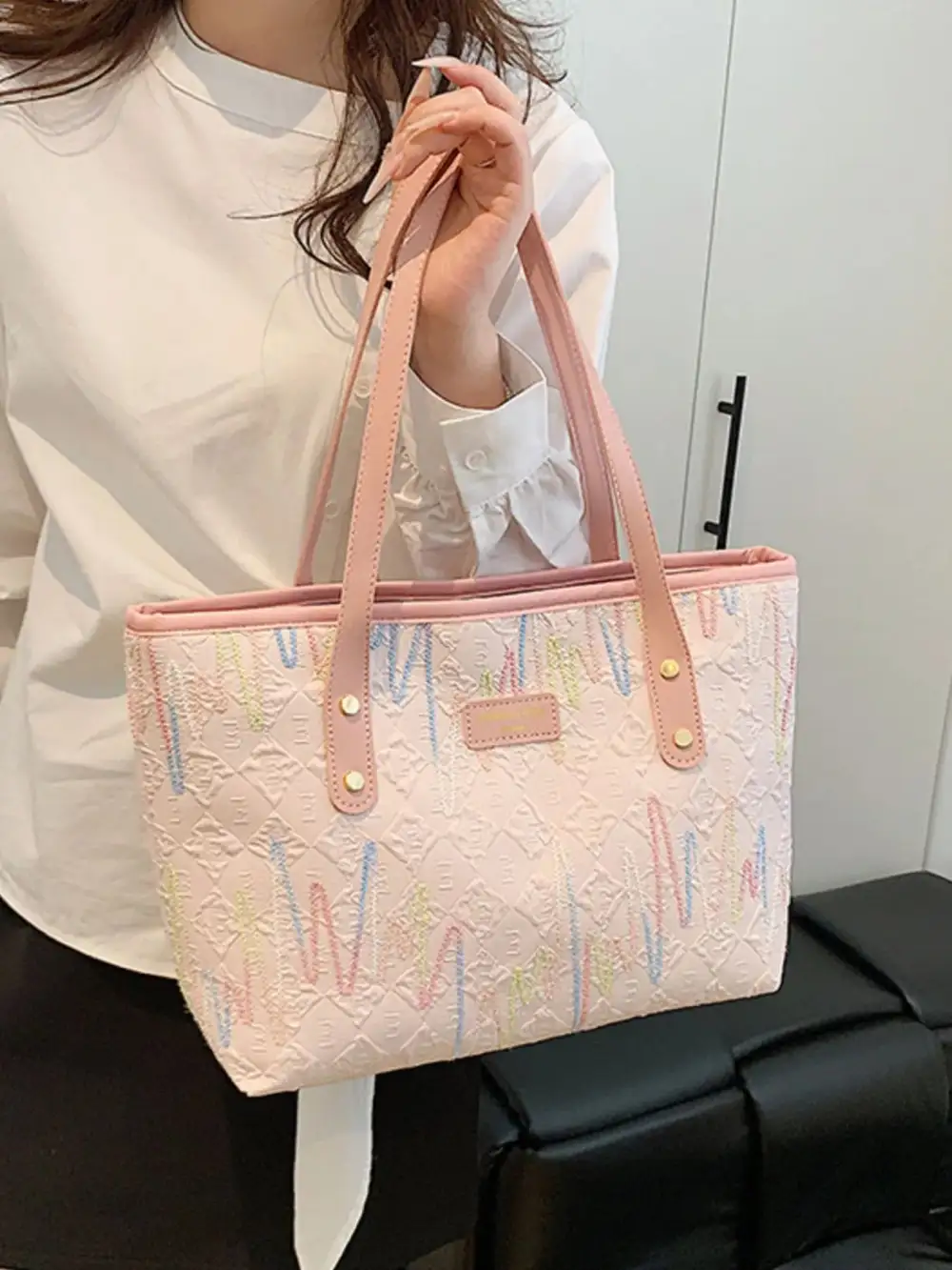 Faux Leather Tote Bag