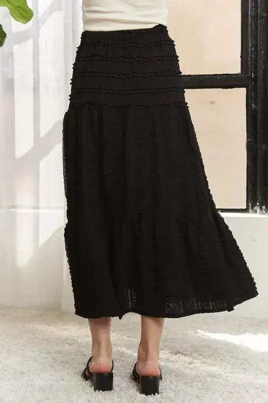 Cotton Blend Elastic Skirt