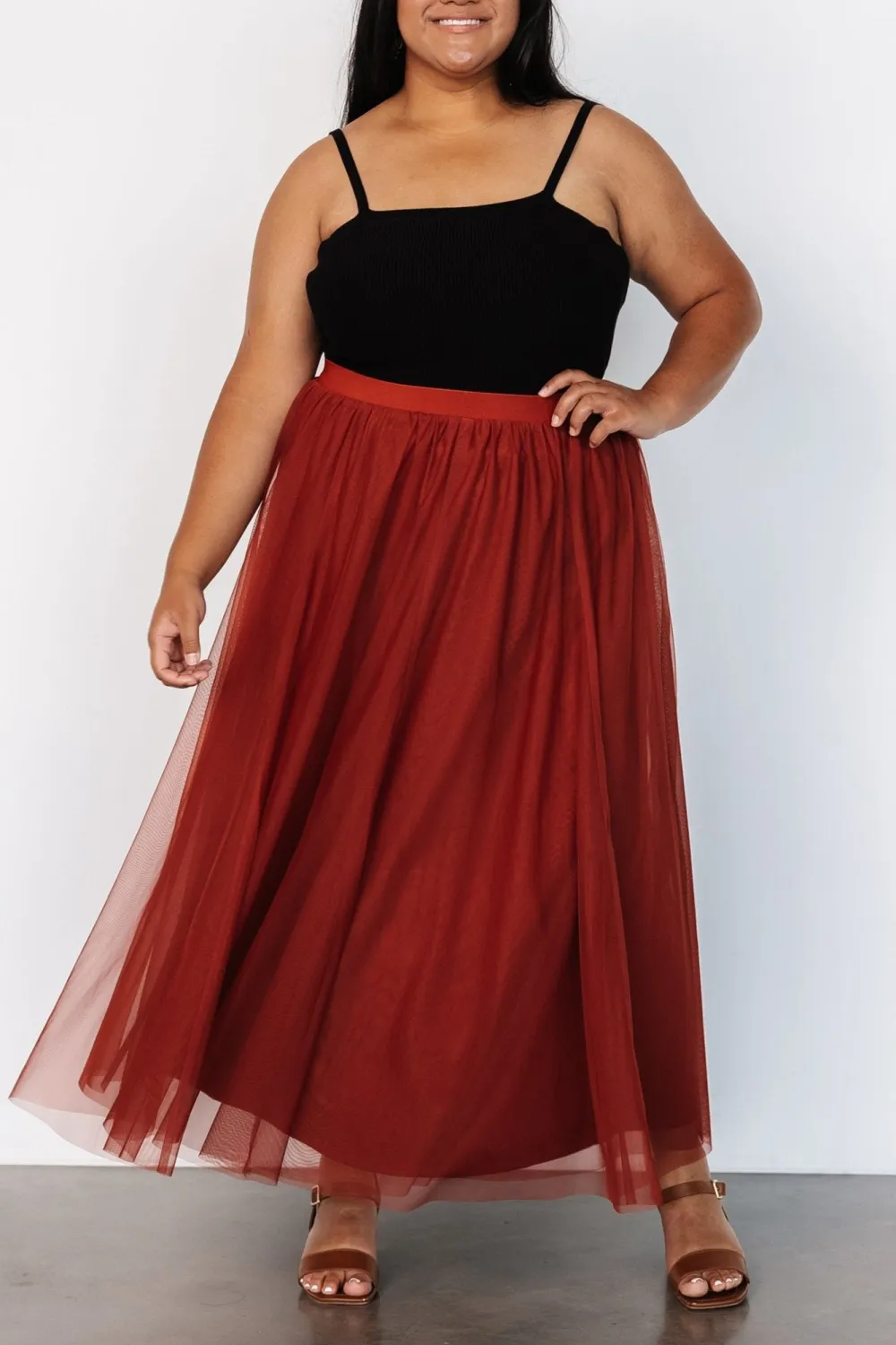 Minimalist High-Waisted Temperament Tulle Skirt