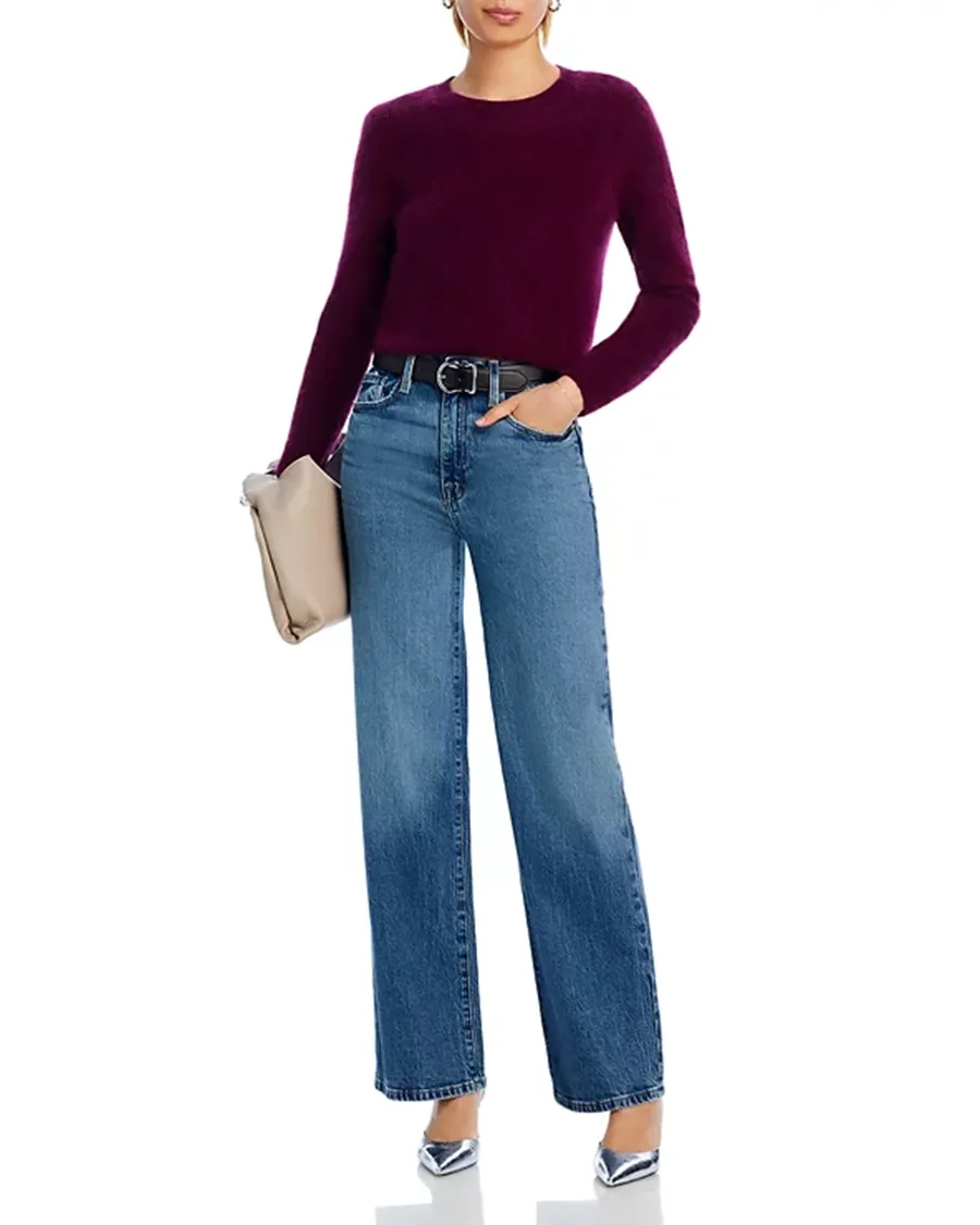 Crew Neck Cashmere Brushed Cashmere Sweater