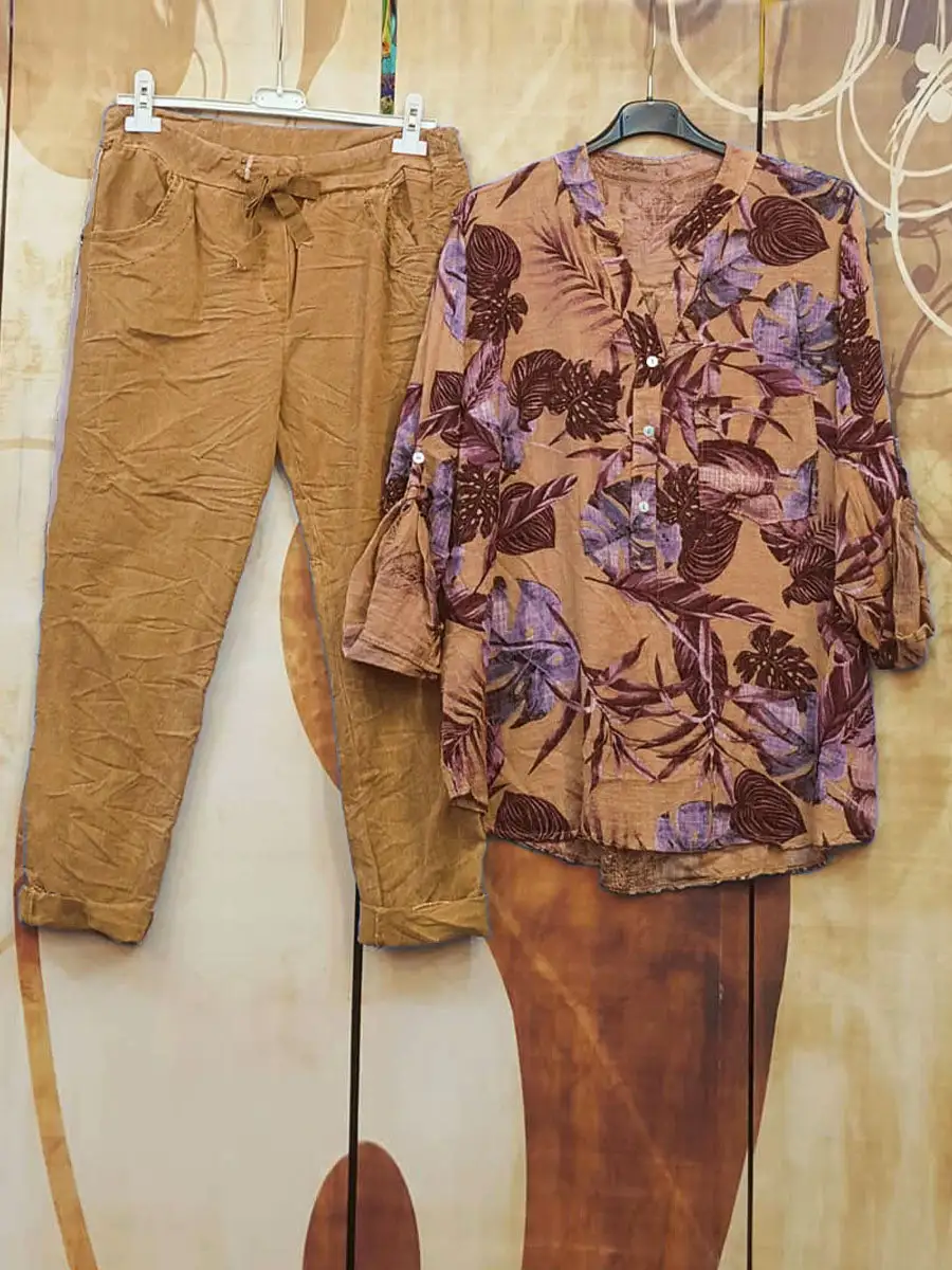 Floral Print Casual Style Loose Suit