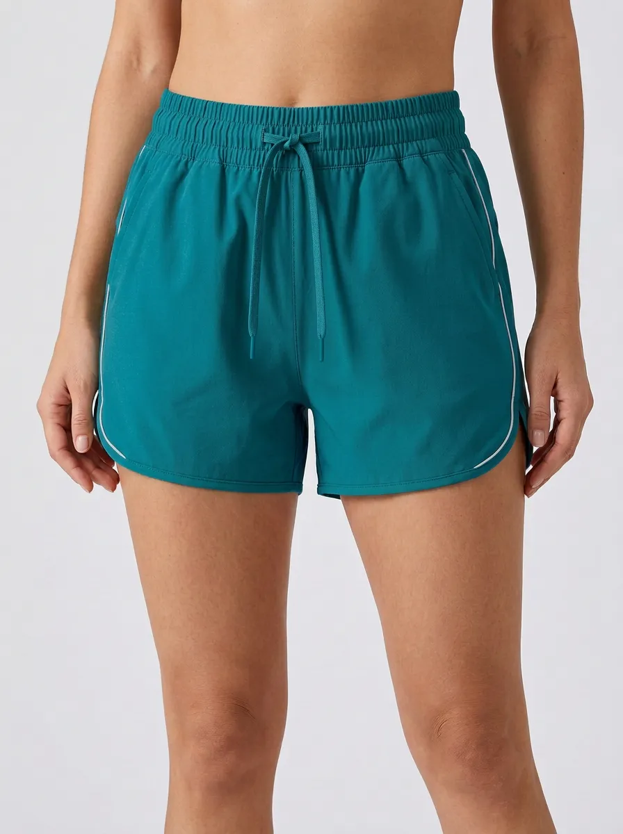 Women's Contrast-Piping Athletic Shorts