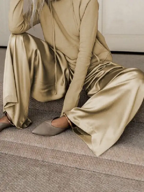 Wide Leg Hoodie And Pants Set