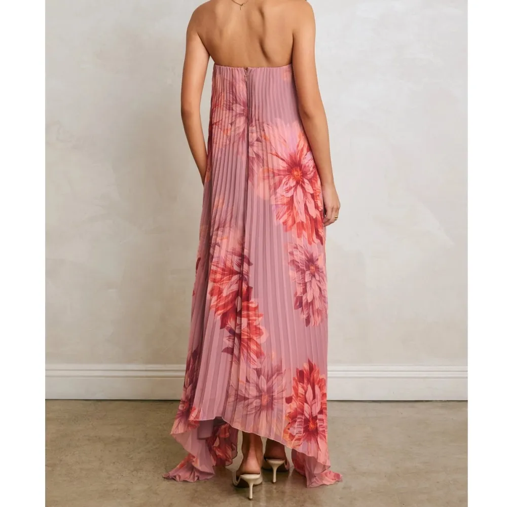 Floral Strapless Column Dress