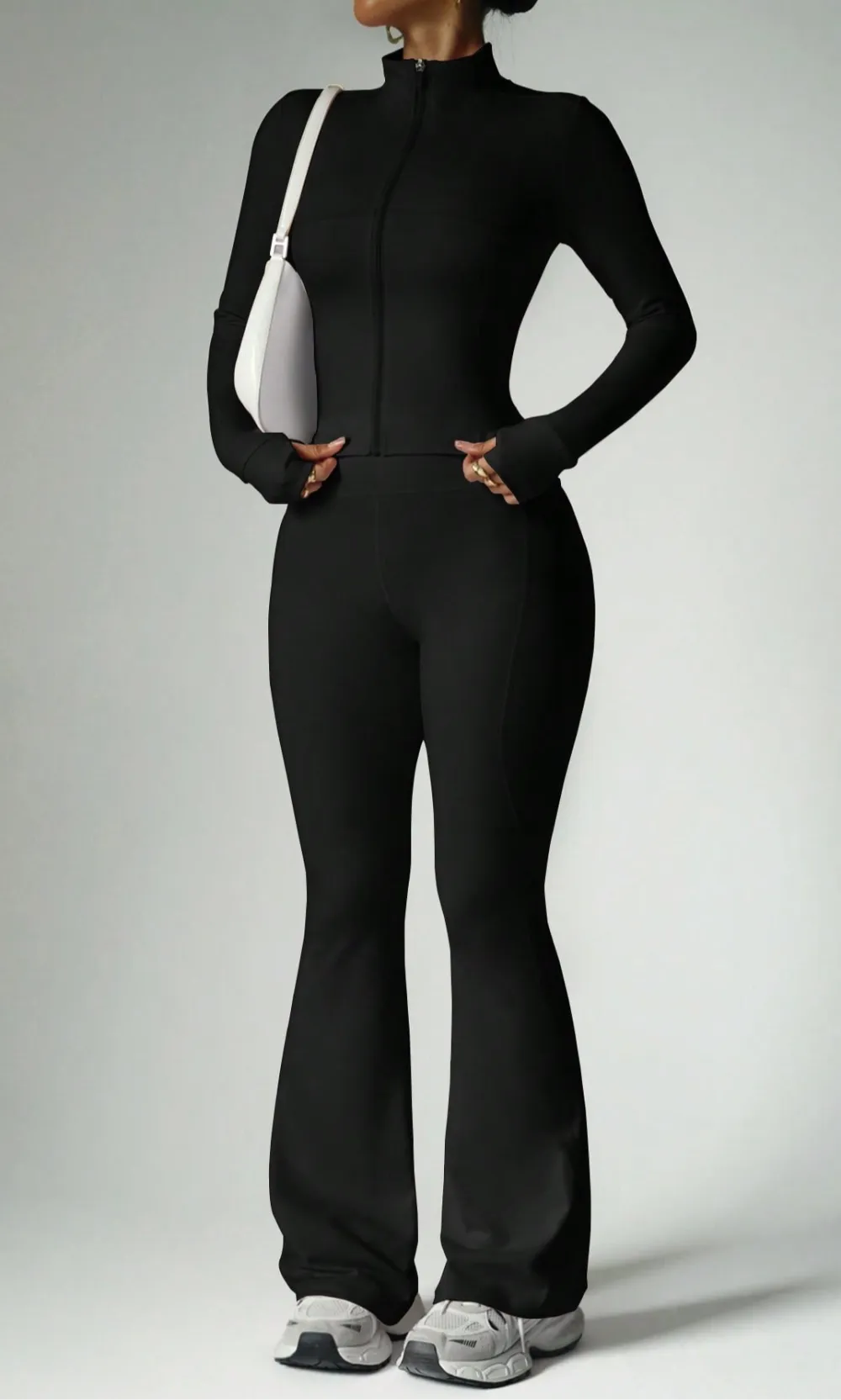 Long-Sleeve Yoga Two-Piece Top and Trousers Active Set