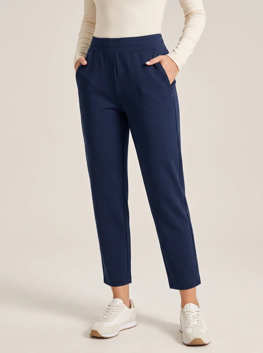 Women's Zip Pocket Joggers in Navy