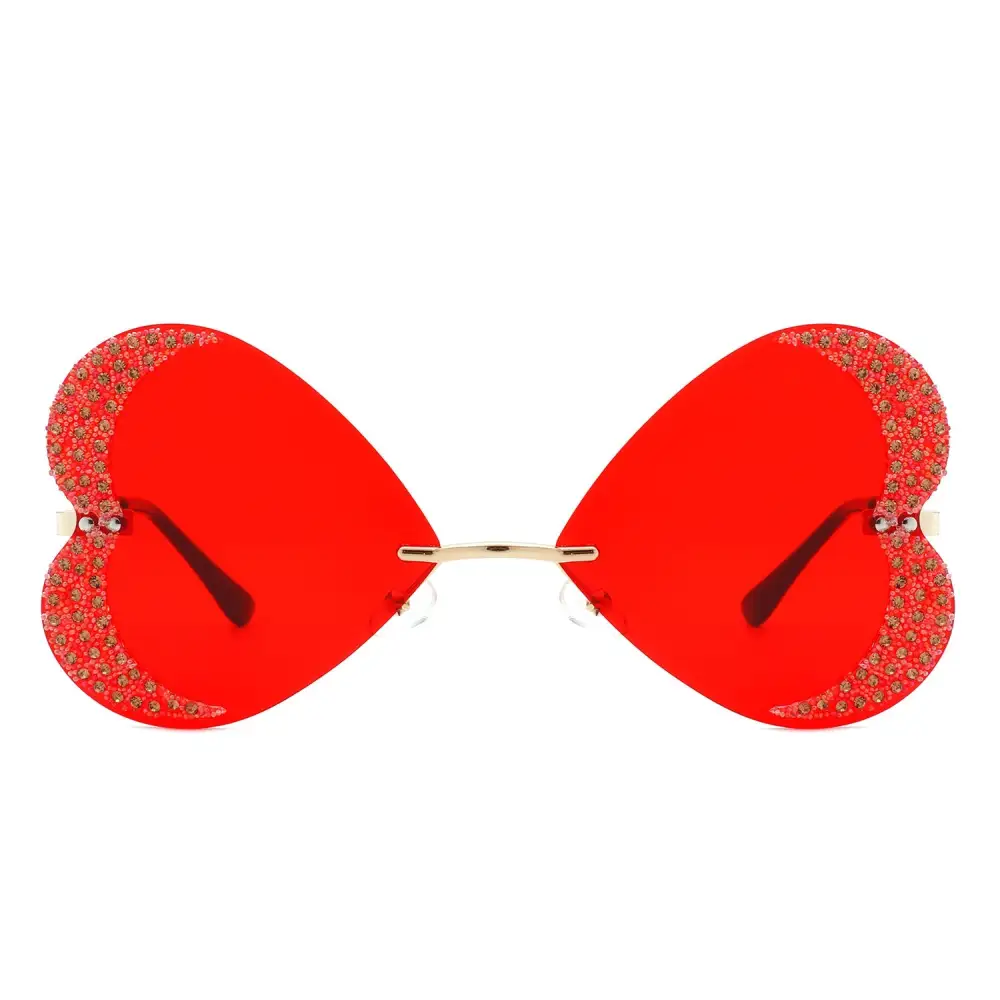 Rimless Butterfly Frame Sunglasses