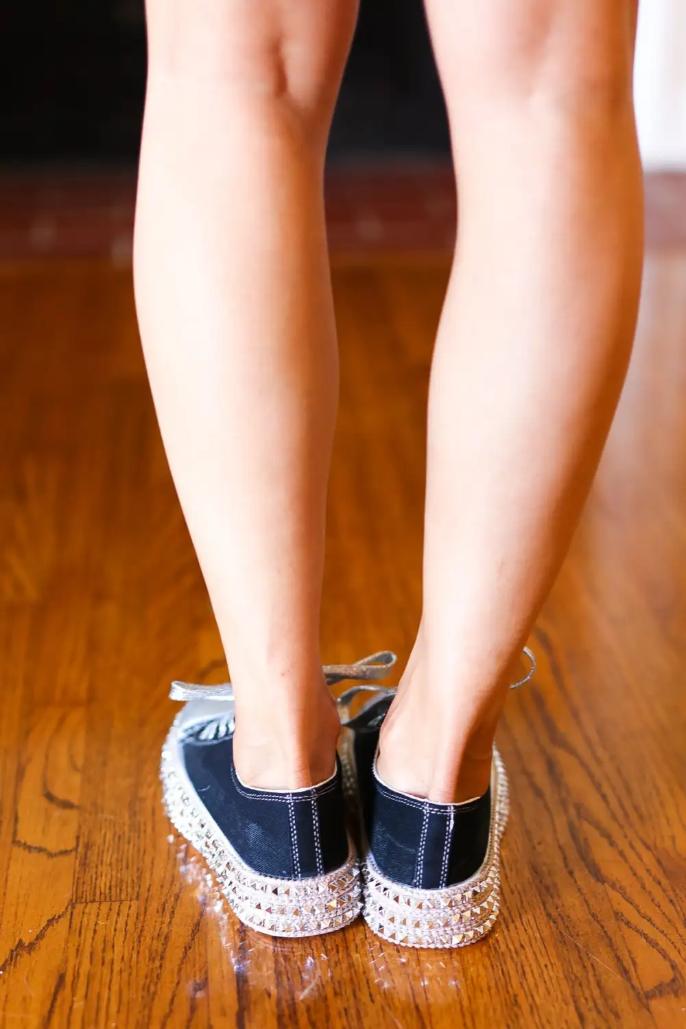 Get Their Attention Studded Canvas Sneakers