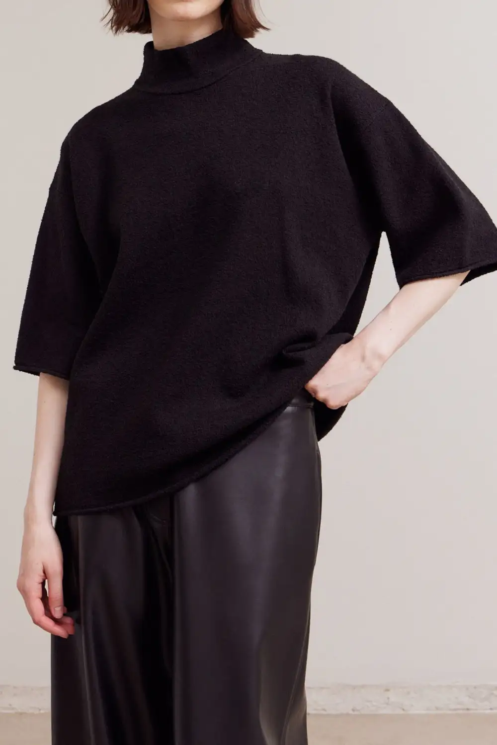 Mock Neck Boxy Sweater