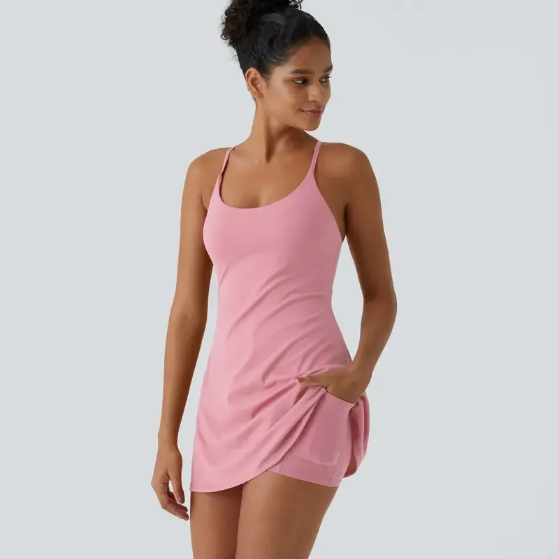 Backless Suede Sports Dress