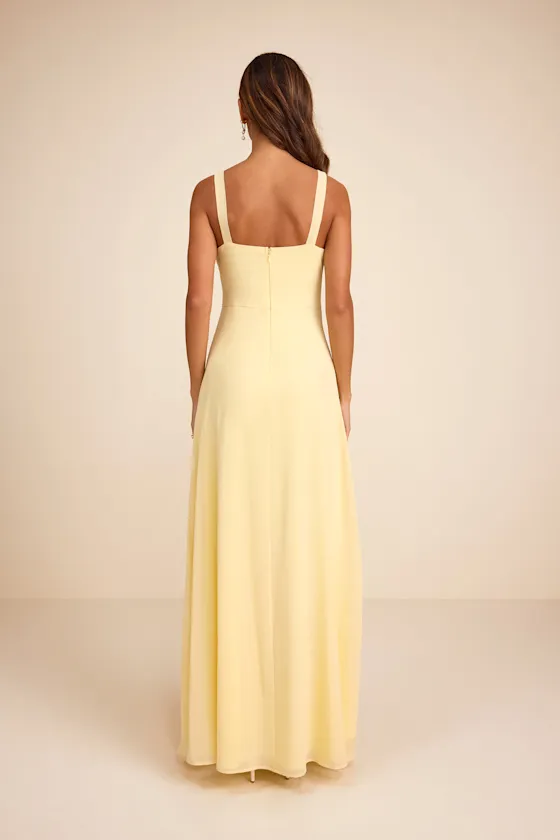 Remarkable Arrival Light Yellow Sleeveless Maxi Dress