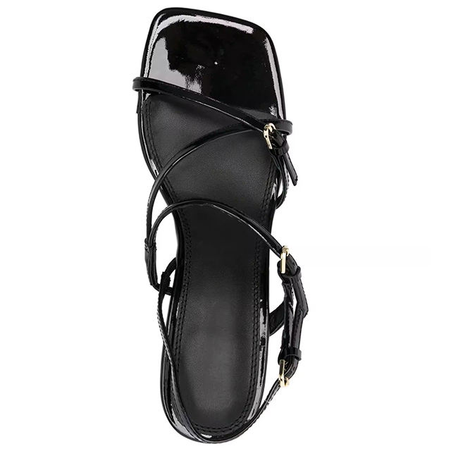 Valeria Strappy Patent Kitten Heels