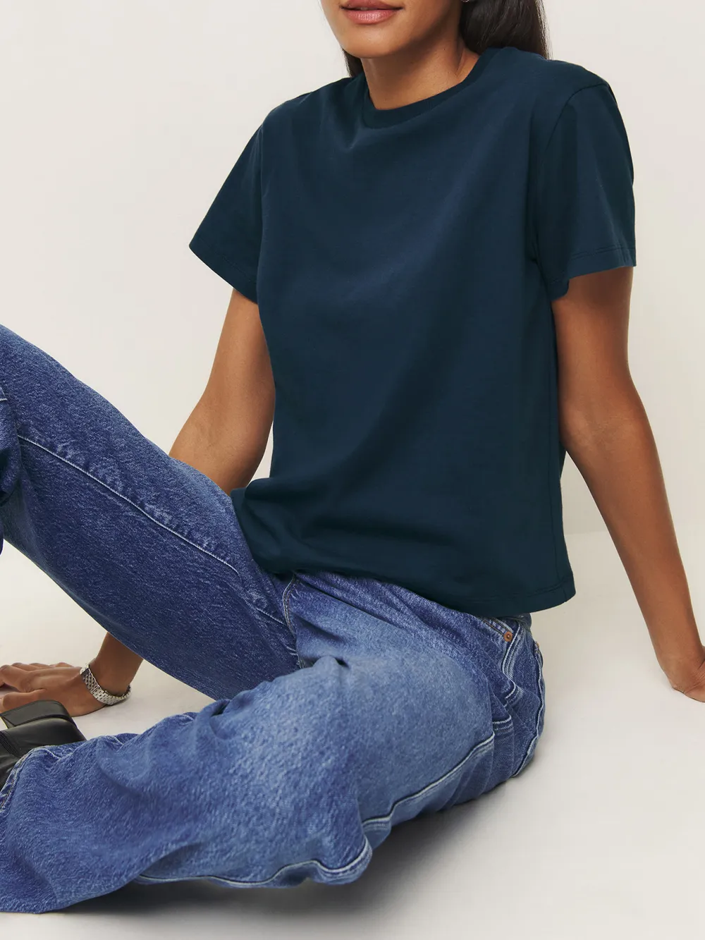 Solid Color Crew Neck T-Shirt