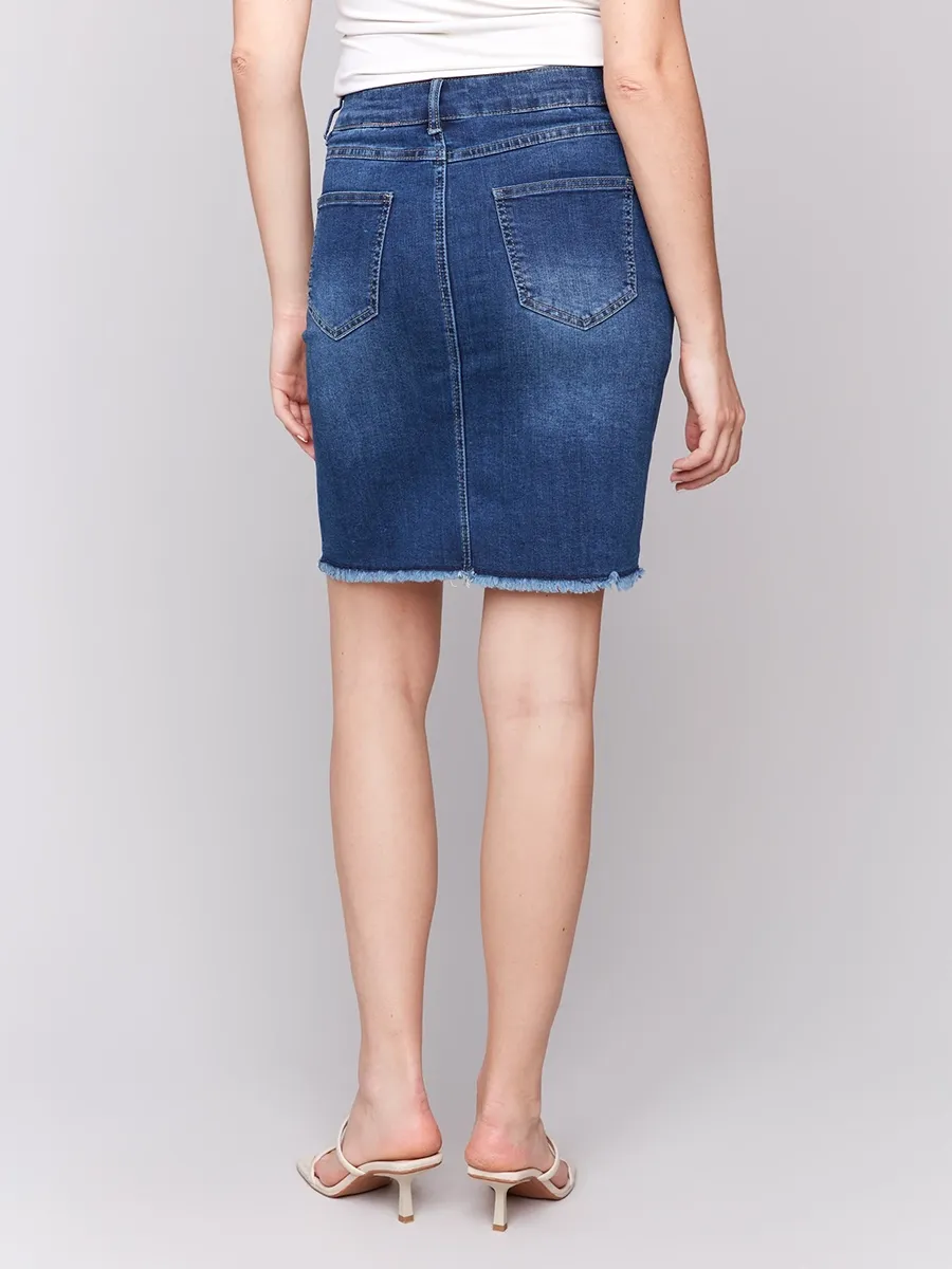 Casual Solid Color Basic Versatile Denim Skirt