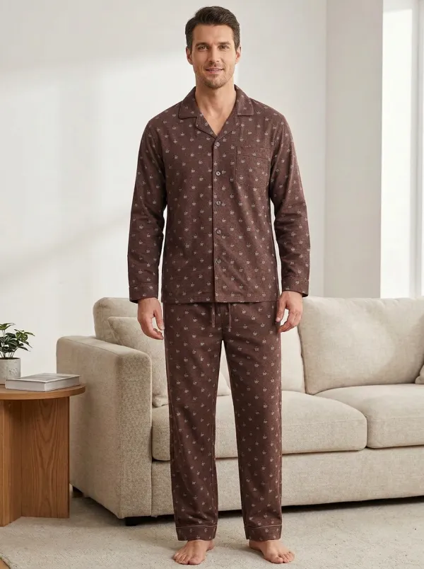 Minimal Style Classic Men's Pajama Set