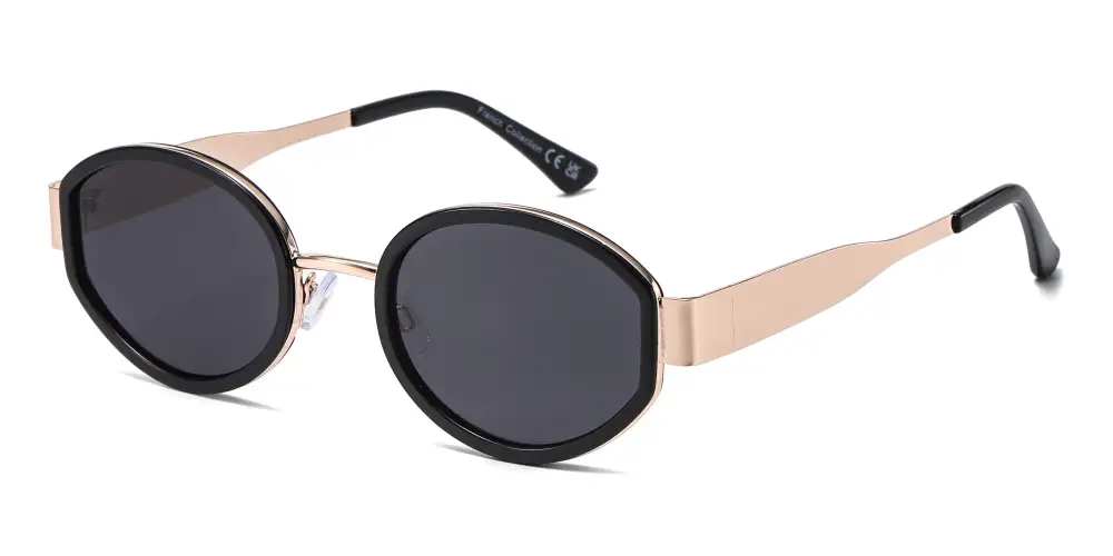 Oval Fashion Metal Sunglasses