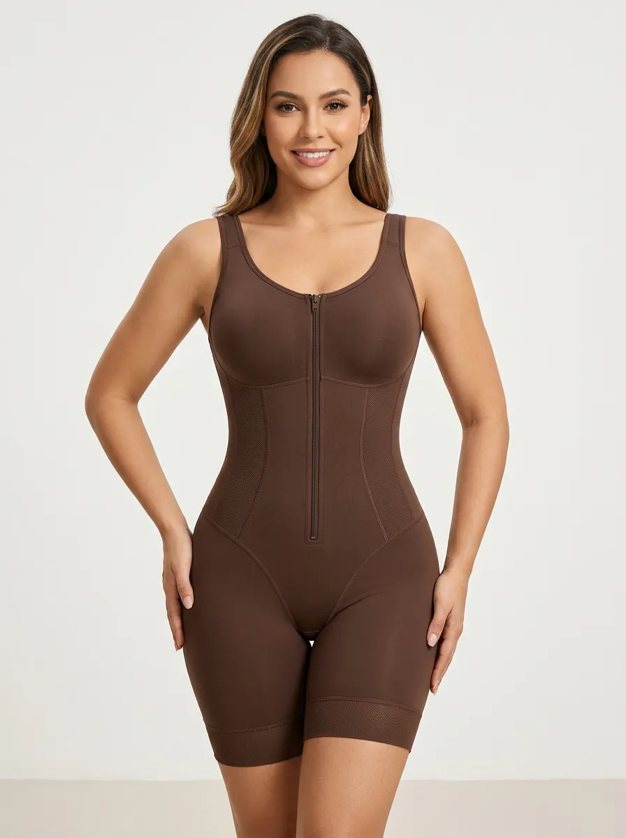 Modern Clean-Line Women's Zip-Front Shaping Bodysuit