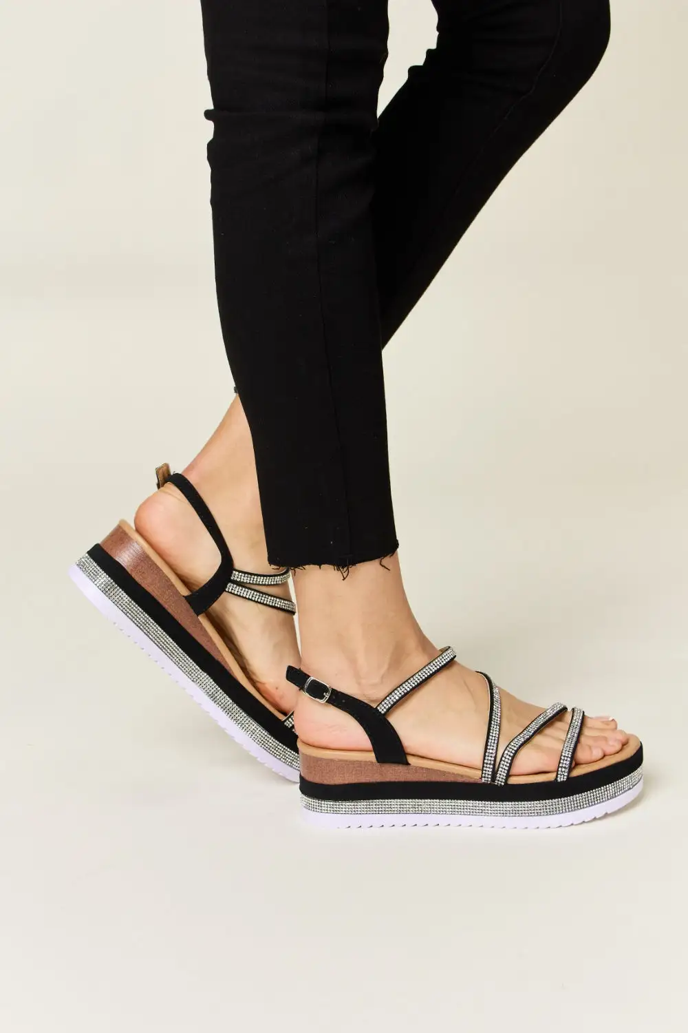 Everyday Wedge Rhinestone Sandals
