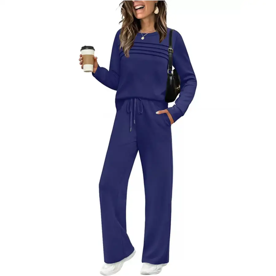 Casual Long Sleeve Top and Pants Set