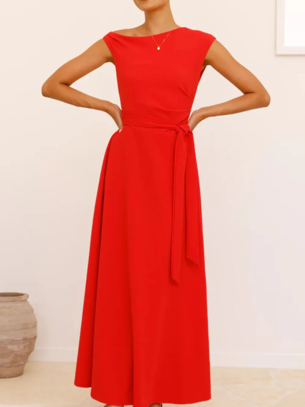 Tie Waist Maxi Dress