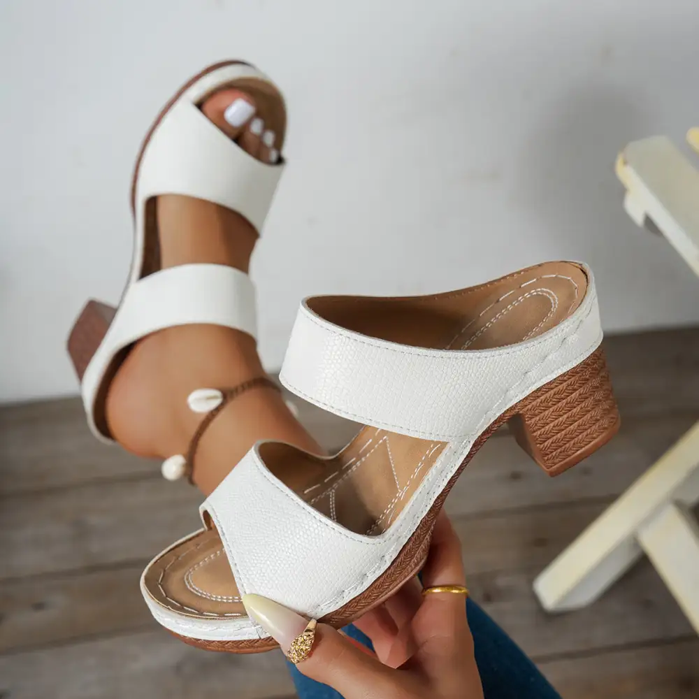 Modern Open Toe Block Heel Sandals