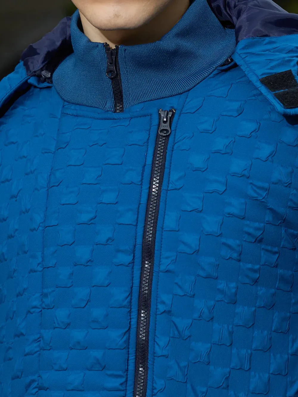 Blue Casual Style Puffer Jacket