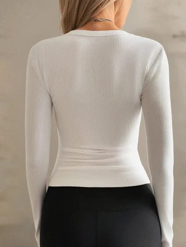Long Sleeve Slim Fit V-Neck Everyday T-Shirt