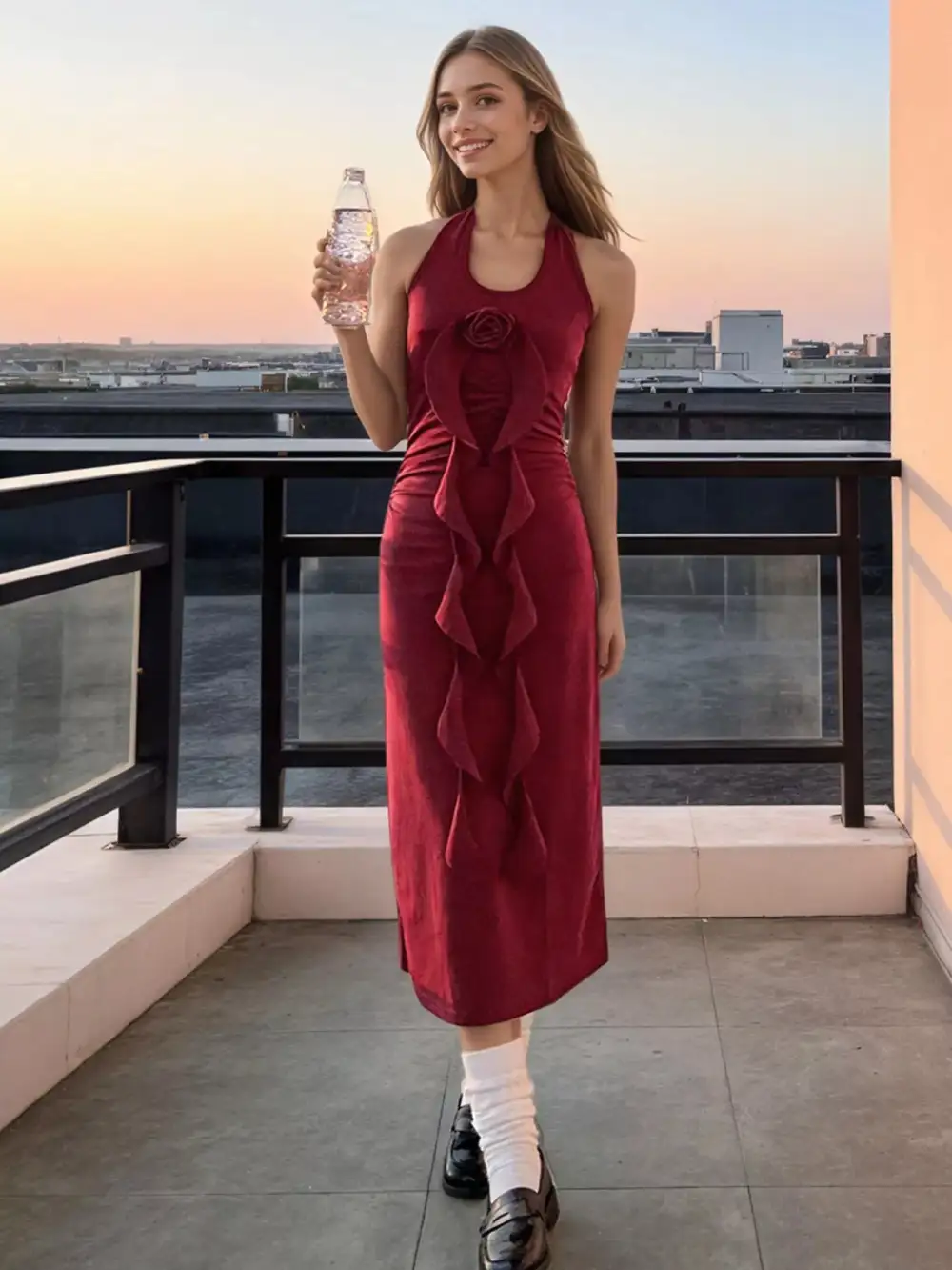 Ruffle Midi Dress