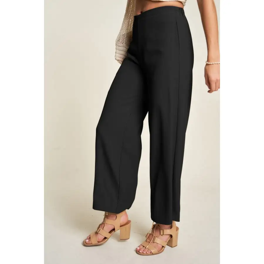 Wide Leg Mid Rise Pants