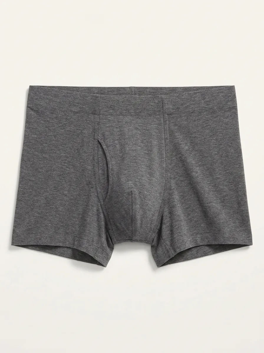 Men's Basic Everyday Heather Gray Cotton Boxer Briefs