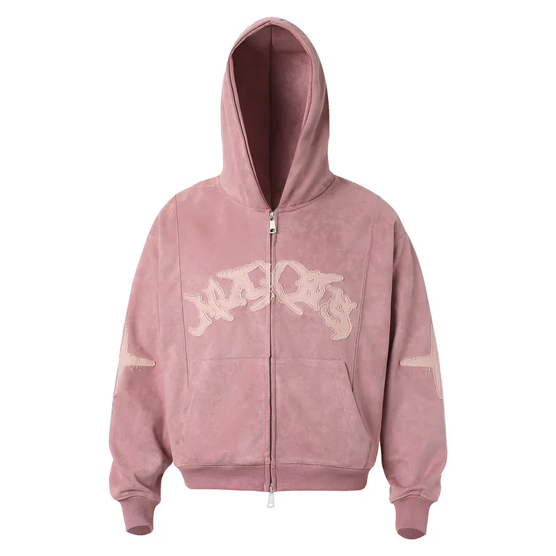 Gothic Embroidered Double-Zip Hoodie