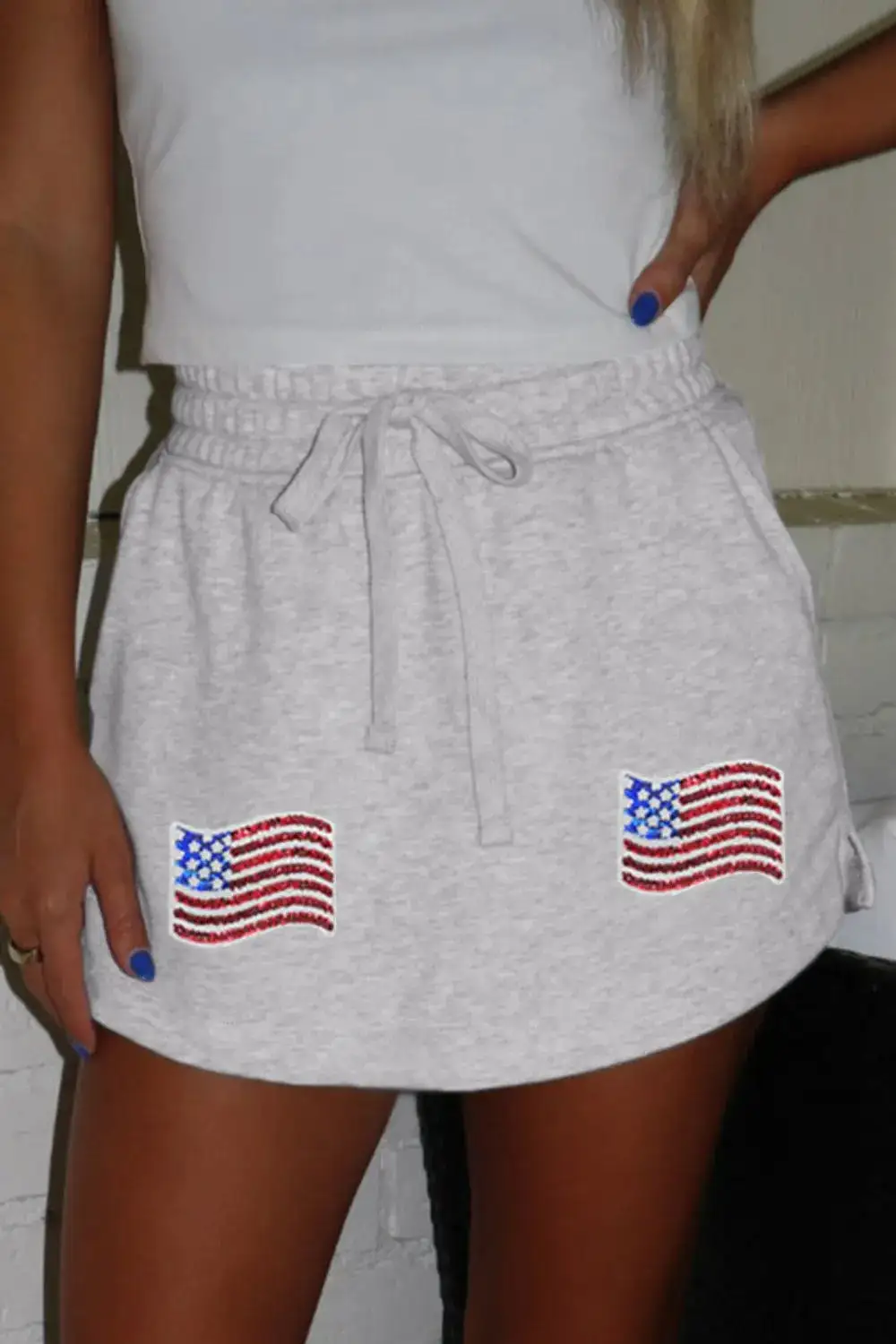 Cotton Blend Sequined Skirt