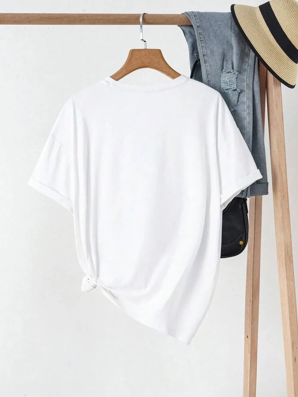 🔥 Women's Solid Color Crew Neck T-Shirt | Casual Loose Fit Basic Tee