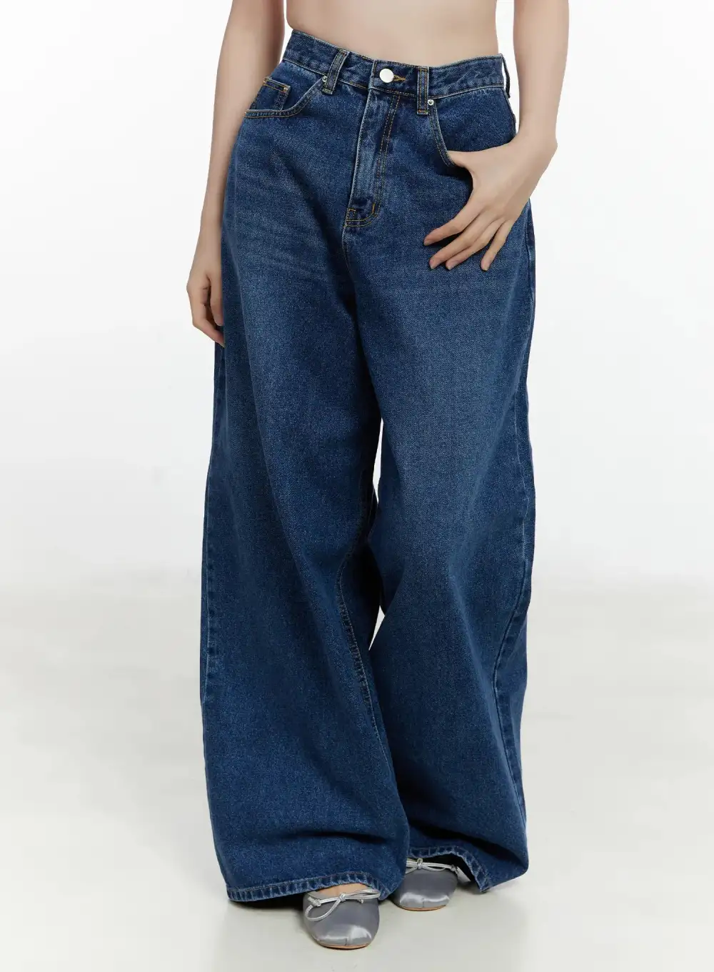 Denim Casual Wide Leg Jeans