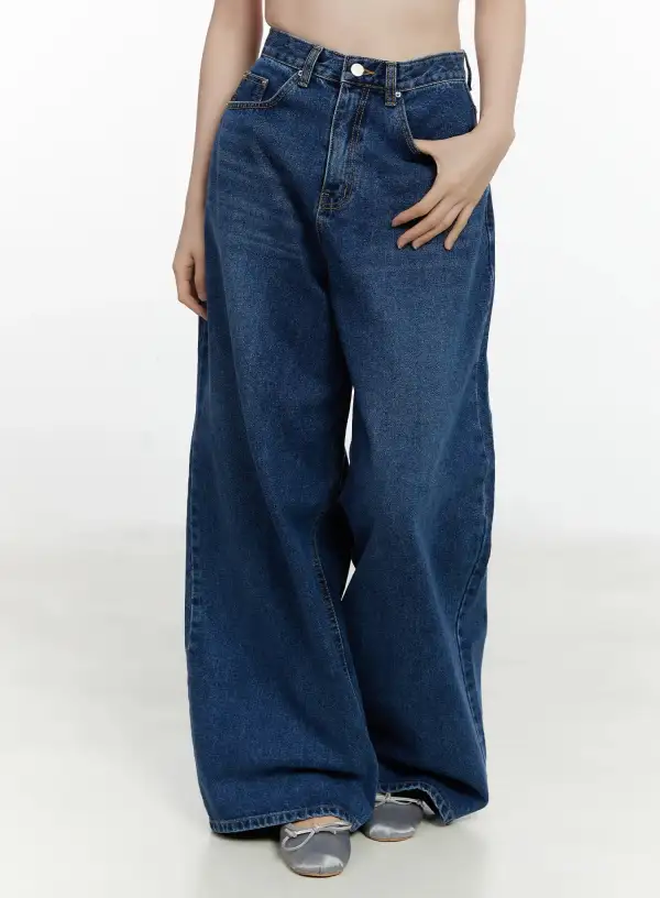 Denim Casual Wide Leg Jeans