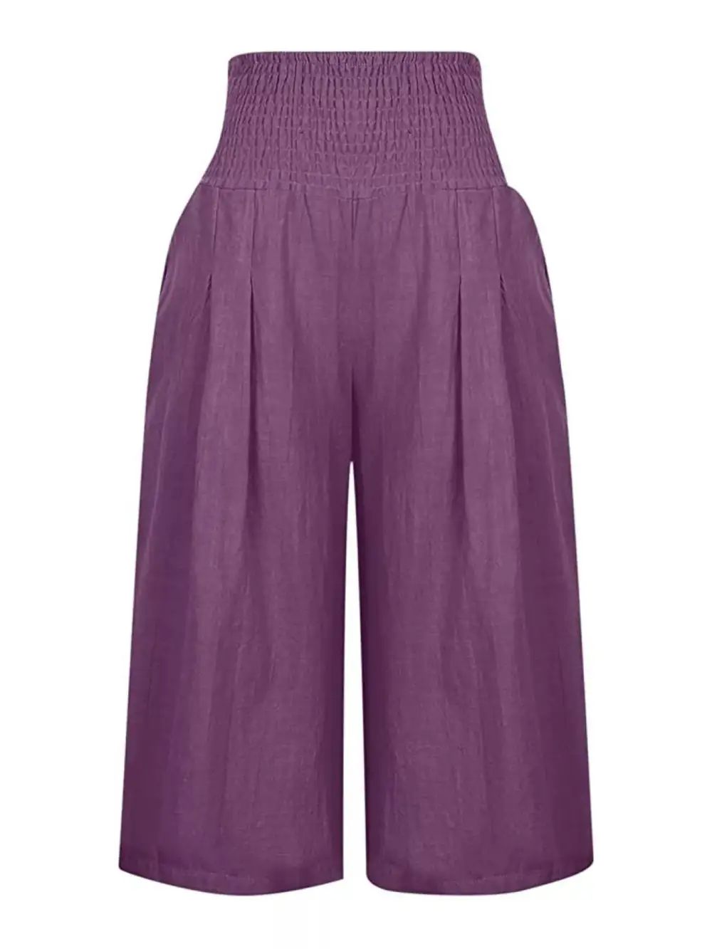 Smocked Wide Leg Capri Pants