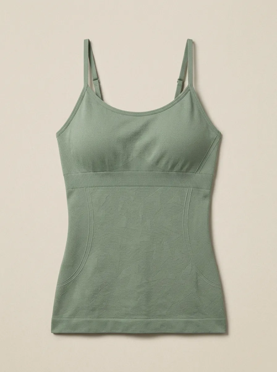 Women's Yoga Fitness Sage Green Seamless Printed Camisole Top