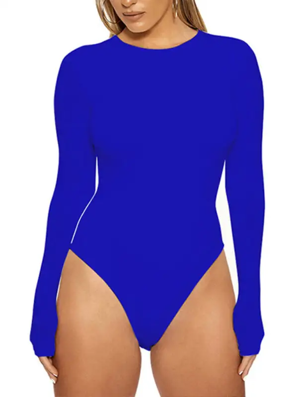 Bottoming Tops Long Sleeved Tight Fitting Jumpsuit