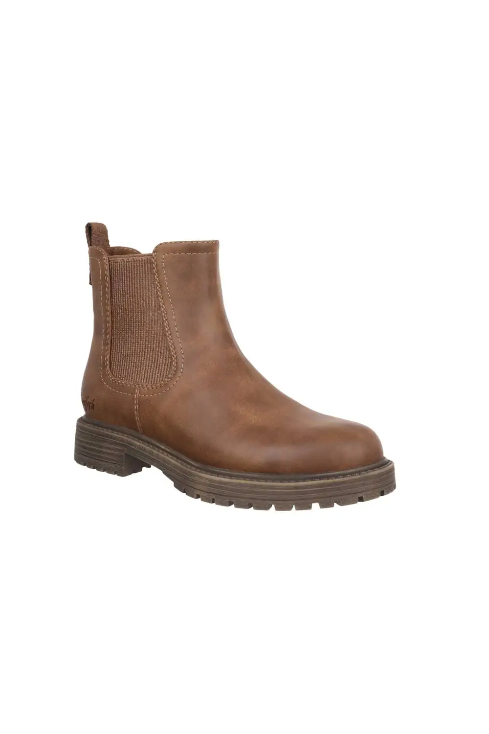 Lug Sole Leather Ankle Chelsea Boot