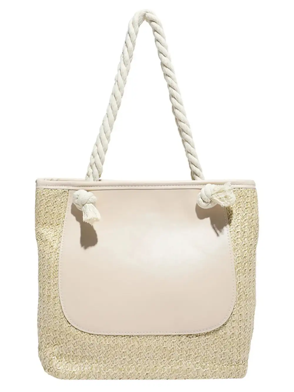 Rope Handle Woven Straw Tote Bag