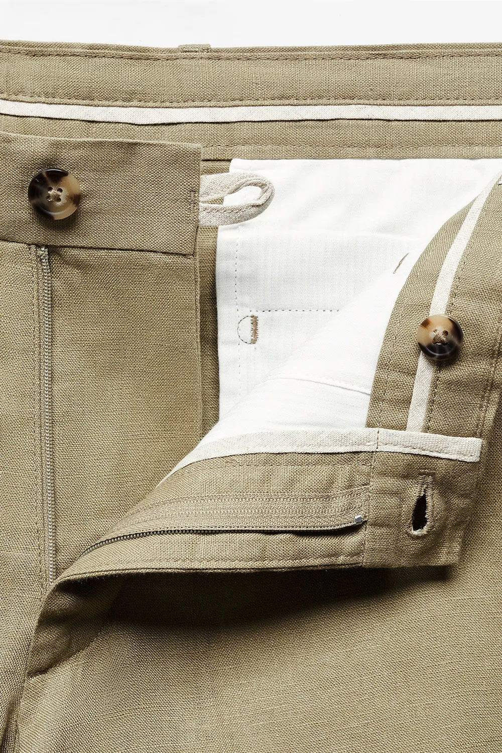 Slim-Fit 100% Linen Shorts